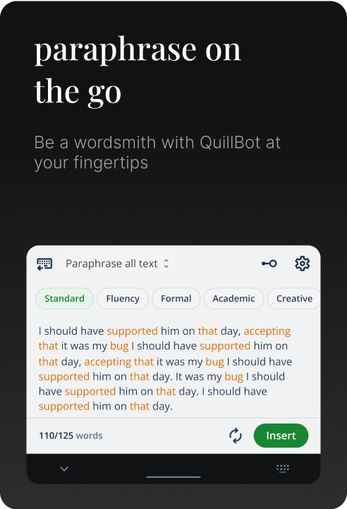 Paraphraser output shown on keyboard custom view